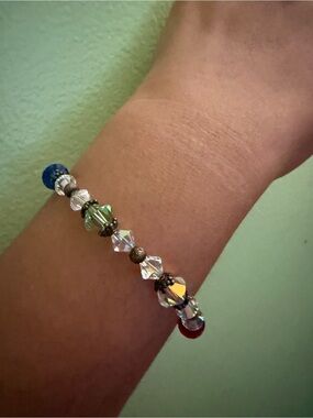 Crystal Bead Stretch Bracelet in Multicolor